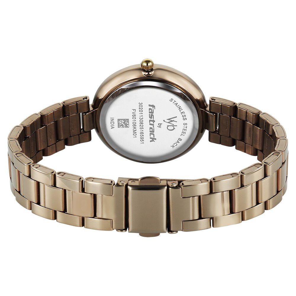 Buy Online Vyb Aura By Fastrack Quartz Analog Khaki Dial Brown