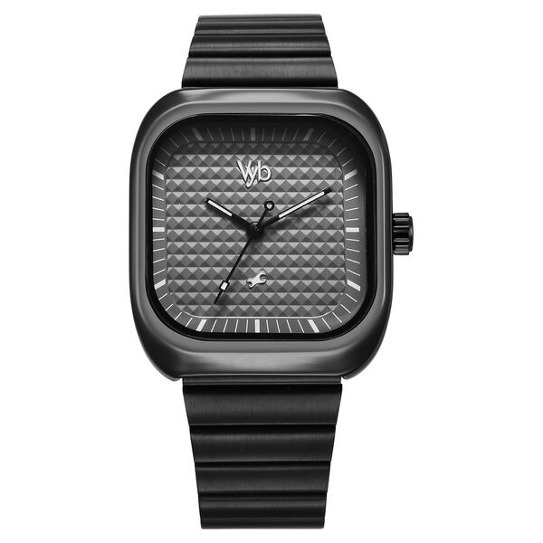 Fastrack Vyb Maverick Quartz Analog Grey Dial Grey Metal Strap Watch For Guys - image number 1