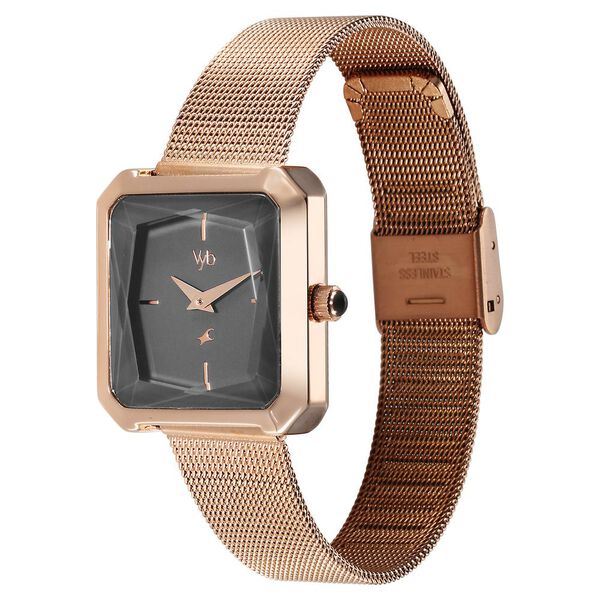 Fastrack Vyb Flare Quartz Analog Grey Dial Stainless Steel Strap Watch for Girls - image number 3