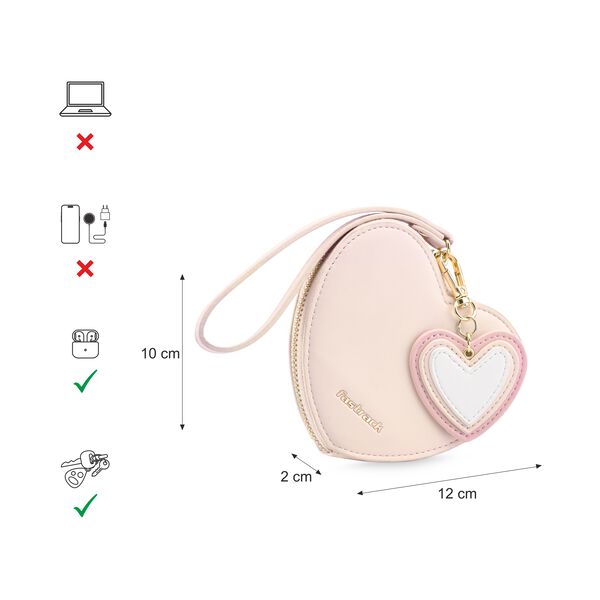 Fastrack HeartPop Clutch, Made with High-Quality Faux Leather, Versatile and Durable Design, Gold Metal Accents, with FauX-Leather Wrist Loop and Heart Charms - image number 8