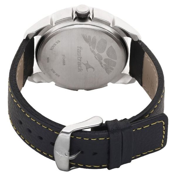 Fastrack Quartz Analog Black Dial Leather Strap Watch for Guys - image number 2