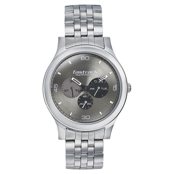 Fastrack Dial It Up Quartz Multifunction Grey Dial Stainless Steel Strap Watch for Guys - image number 1