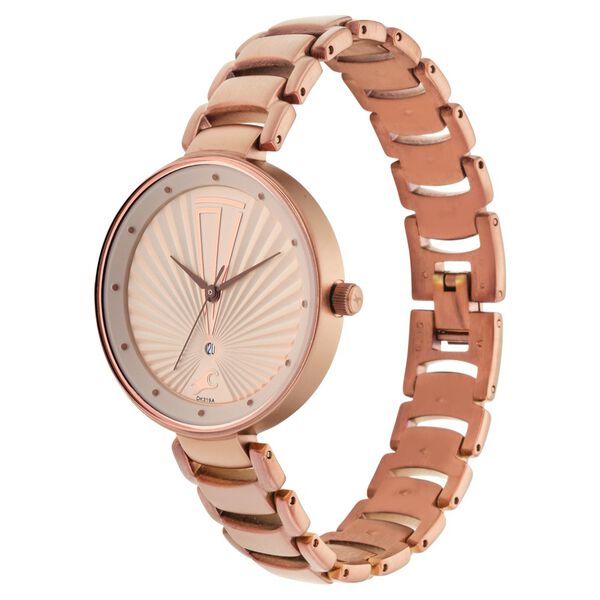 Fastrack Ruffles Quartz Analog with Date Beige Dial Stainless Steel Strap Watch for Girls - image number 3