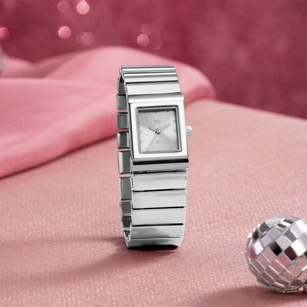 Vyb Successor By Fastrack Quartz Analog Silver Dial Silver Metal Strap Watch For Girls - image number 0