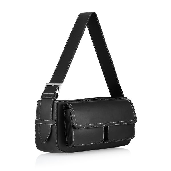 Fastrack Structured Shoulder Bag with Pockets in Black - image number 1
