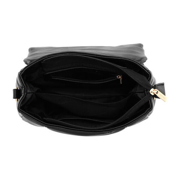 Fastrack Ruched Handle Satchel Bag with Detachable Sling in Black - image number 4