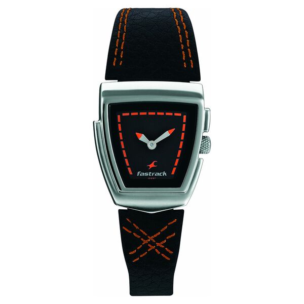 Fastrack Denim Quartz Analog Black Dial Leather Strap Watch for Girls - image number 0