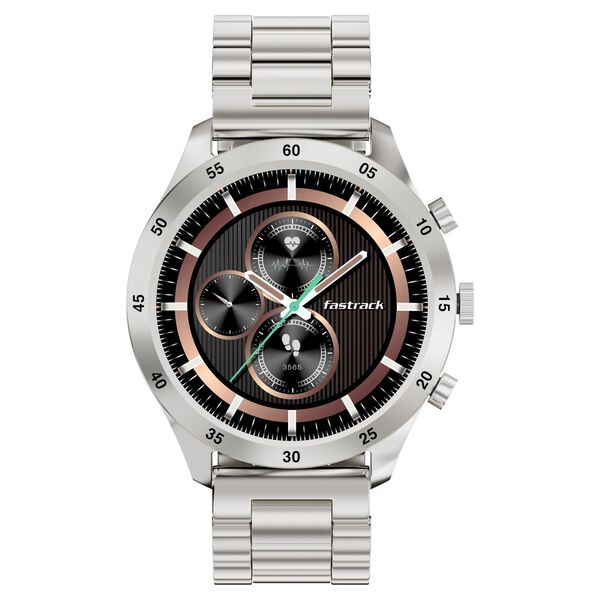 Fastrack Magnus FX2 Unisex Smart Watch With Silver Metal Strap - image number 0