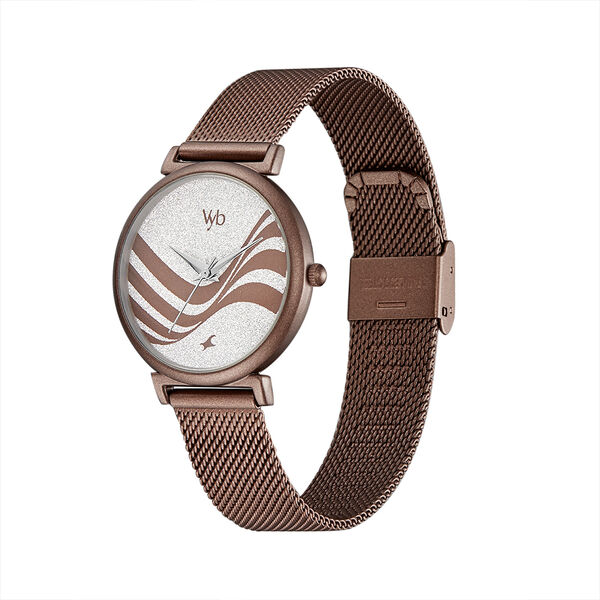 Fastrack Vyb Seeker Quartz Analog Silver Dial Stainless Steel Strap Watch for Girls - image number 3