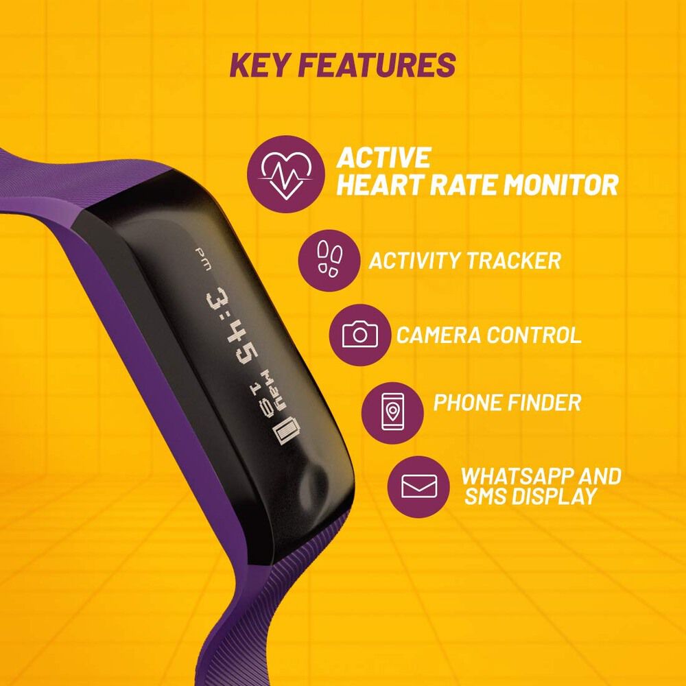 Reflex Beat Black Smart Band with Active Heart Rate Monitor