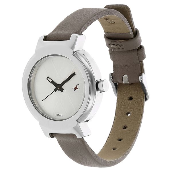 Fastrack Motorheads Quartz Analog Silver Dial Leather Strap Watch for Girls - image number 1