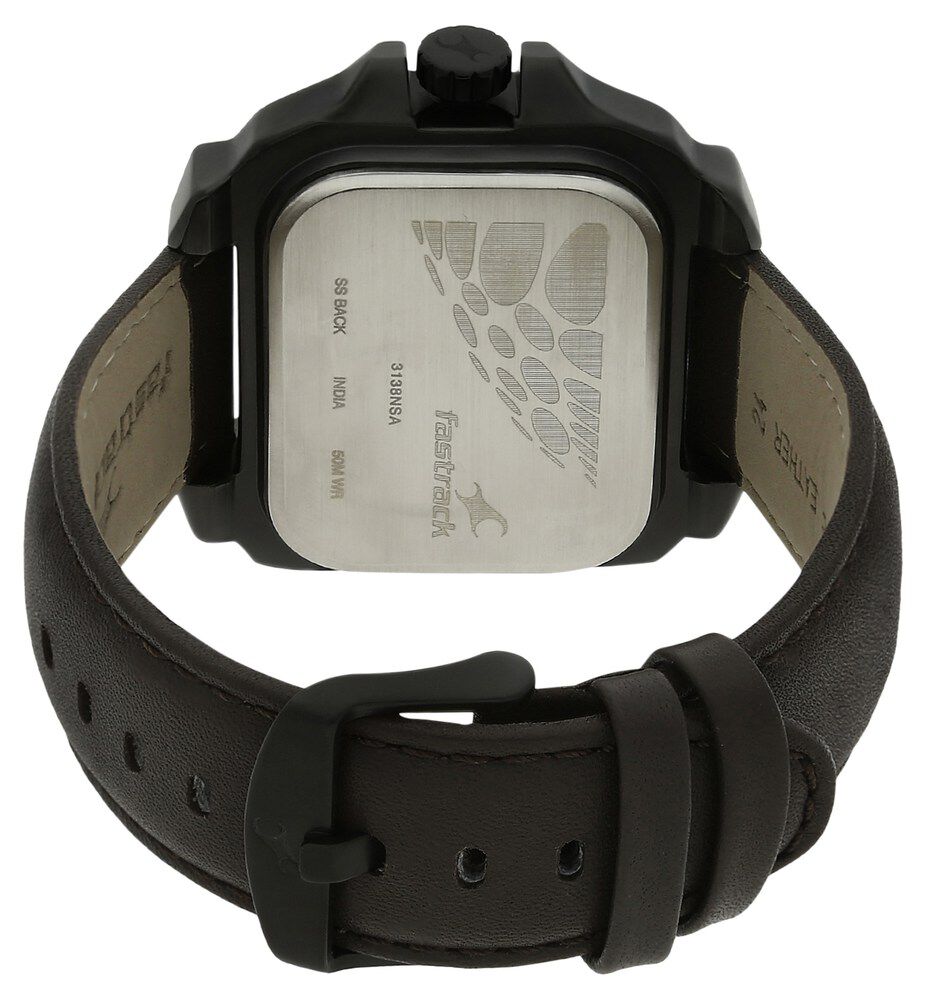 Buy Online Fastrack Quartz Analog Bicolour Dial Leather Strap Watch for Guys nk3138nl01 Fastrack