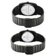 Fastrack Mixmatched Quartz Analog Multicoloured Dial Two Toned Stainless Steel Strap Watch For Couple - image number 4