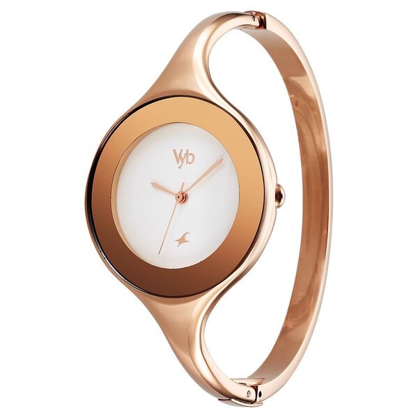 Vyb Slayer By Fastrack Quartz Analog White Dial Metal Strap Watch For Girls - image number 3