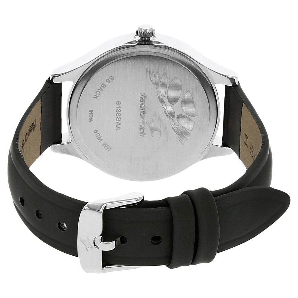 Buy Online Fastrack Quartz Analog Grey Dial leather Strap Watch for Girls np6138sl02 Fastrack
