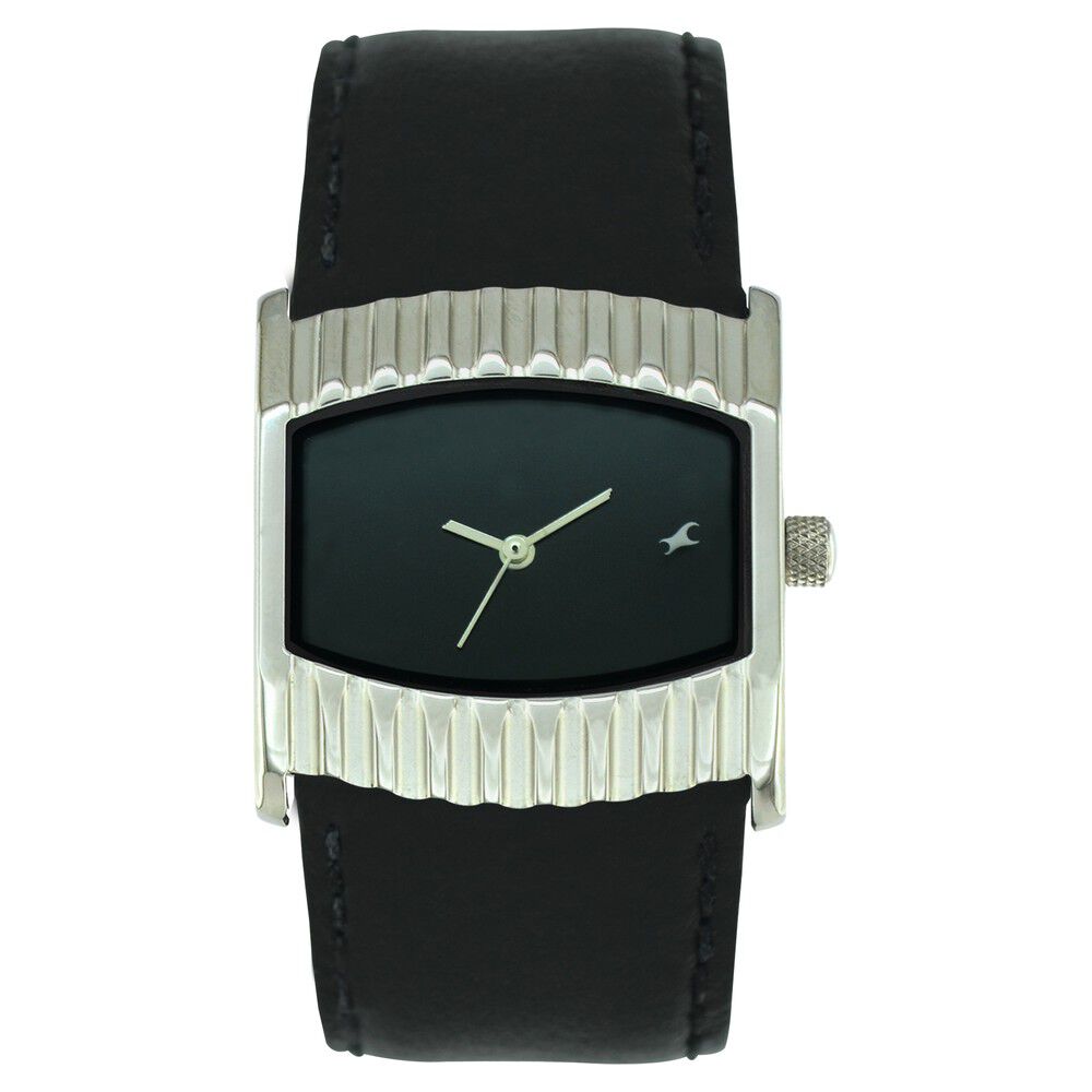 Buy Online Fastrack Quartz Analog Black Dial Leather Strap Watch for Girls np6144sl02 Fastrack