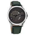 Fastrack Groove Quartz Analog with Date Grey Dial Green Leather Strap Watch For Guys - image number 4