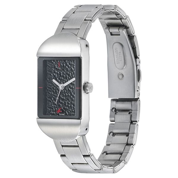Fastrack Go Skate Quartz Analog Black Dial Stainless Steel Strap Watch for Girls - image number 2