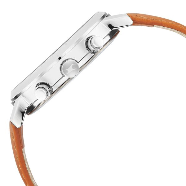 Fastrack Tick Tock Quartz Multifunction Orange Dial Leather Strap Watch for Guys - image number 4