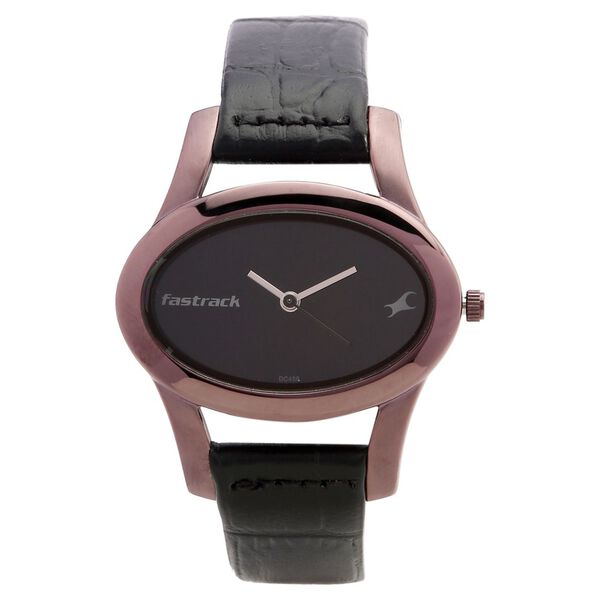 Fastrack Quartz Analog Black Dial Leather Strap Watch for Girls - image number 0