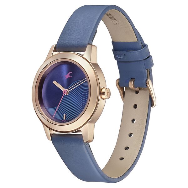 Fastrack Pulse Quartz Analog Blue Dial Leather Strap Watch for Girls - image number 2