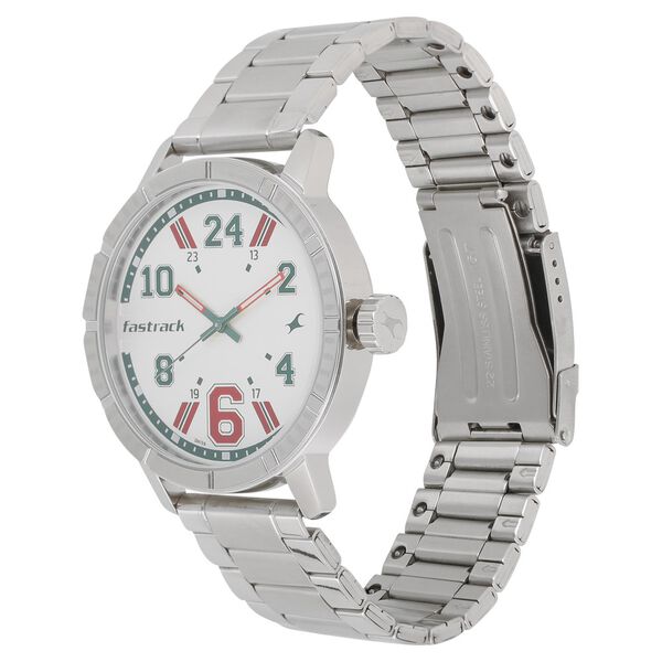 Fastrack Varsity Quartz Analog White Dial Stainless Steel Strap Watch for Guys - image number 1