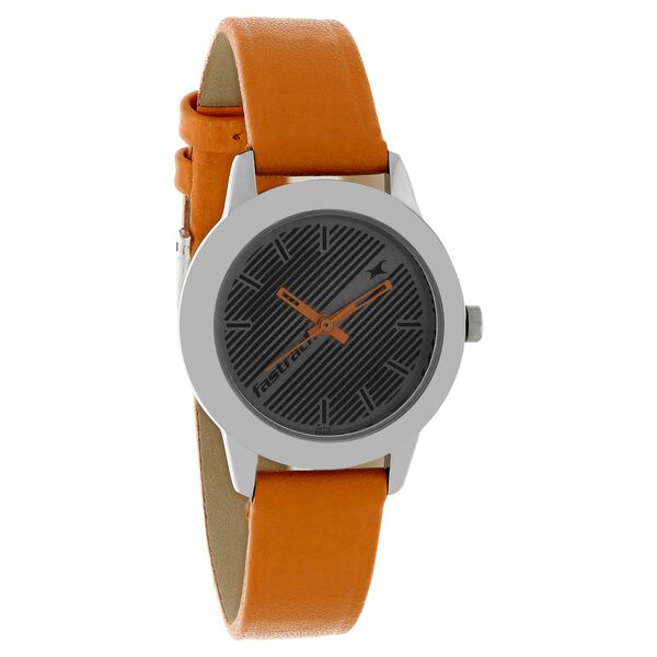 Fastrack Fundamentals Quartz Analog Grey Dial Leather Strap Watch for Girls - image number 1