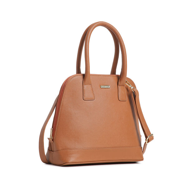 Fastrack Structured Satchel Bag for Women | Classic Bag for Girls, Ladies, Women |� Spacious Bag for College, Work Made of High Quality Faux Leather (Tan) - image number 1