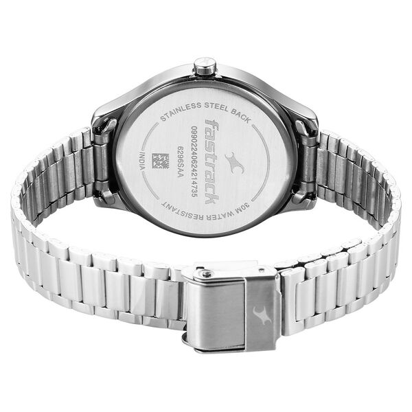 Fastrack Stunners Quartz Analog Pink Dial Silver Metal Strap Watch For Girls - image number 4