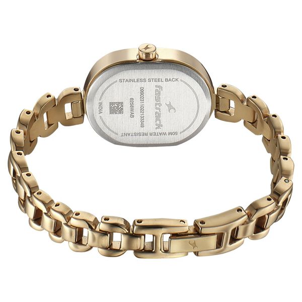 Fastrack Style Up Golden Dial Metal Strap Watch for Girls - image number 4