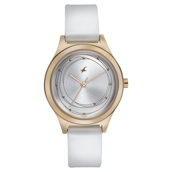 Fastrack Style Up Silver Dial Leather Strap Watch for Girls - image number 1
