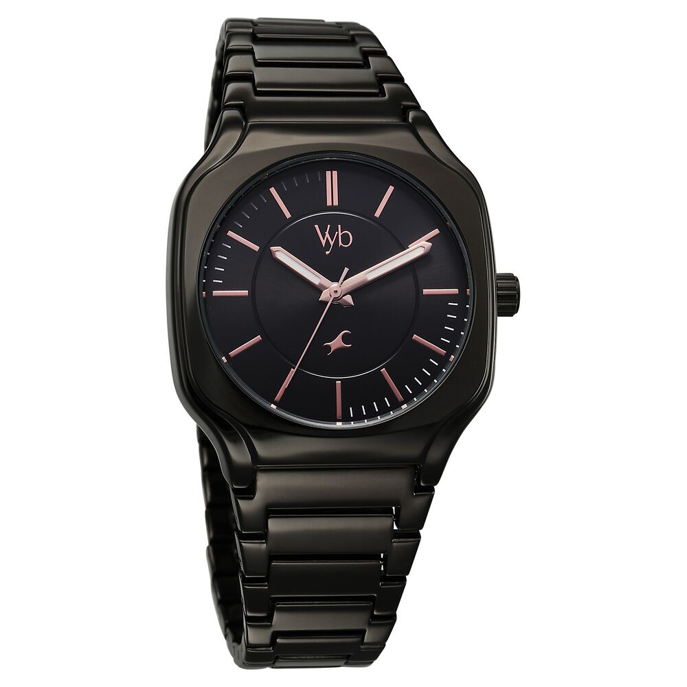 Buy Online Vyb Maverick By Fastrack Quartz Analog Black Dial Metal