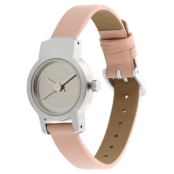Fastrack Quartz Analog Silver Dial Leather Strap Watch for Girls - image number 1
