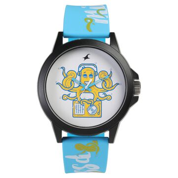 Fastrack Wicked Lines Quartz Analog Multicoloured Dial Silicone Strap Unisex Watch