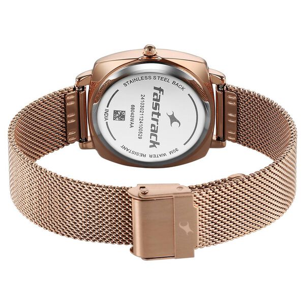 Fastrack Stunners X Quartz Analog Rose Gold Dial Stainless Steel Strap Watch For Girls - image number 4