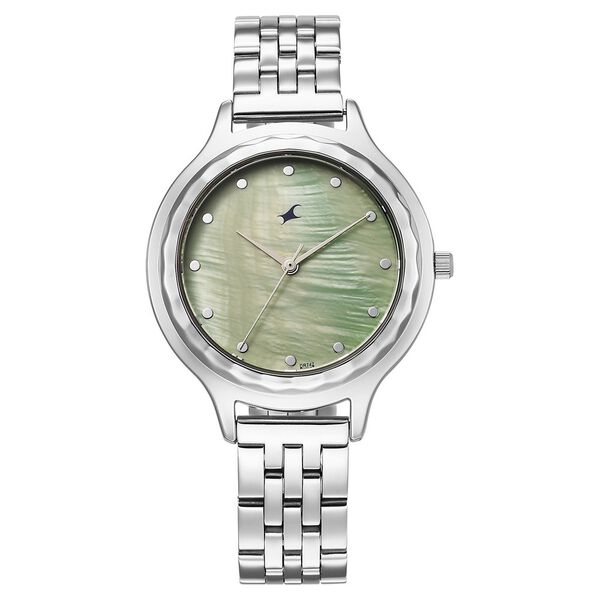 Fastrack Stunners X Quartz Analog Green Dial Stainless Steel Strap Watch For Girls - image number 0