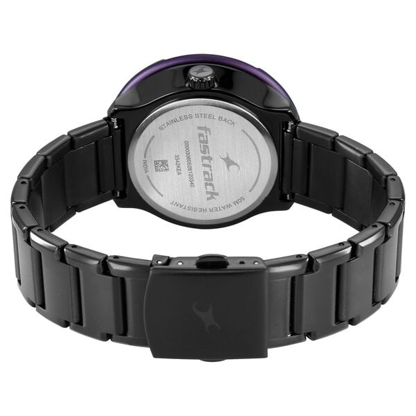 Fastrack Multifunction Textured Black Dial Men's Watch with Integrated Black Metal Bracelet - image number 5
