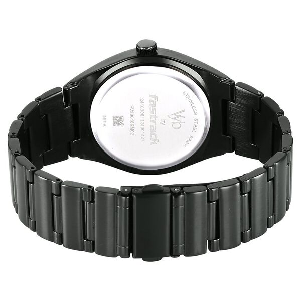 Vyb Arcane By Fastrack Quartz Analog Black Dial Metal Strap Watch For Guys - image number 6