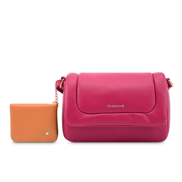 Fastrack Puff Sling with Detachable Pouch in Pink - image number 2