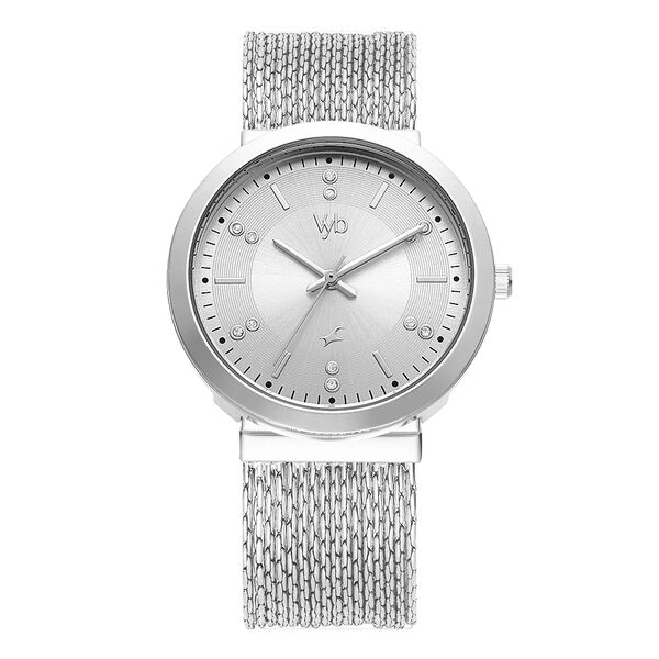 Fastrack Vyb Flare Quartz Analog Silver Dial Metal Strap Watch for Girls - image number 0