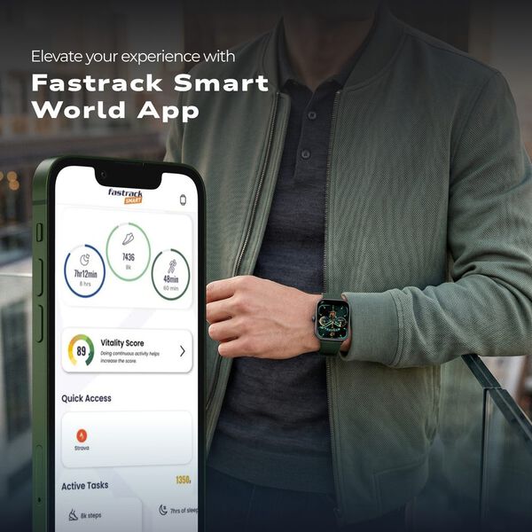 Fastrack Revoltt FS3 Smartwatch with 2.01" TFT Display,Push Button Interactions, HRM, SpO2, Sleep, Rotary Crown, IP68 - image number 6