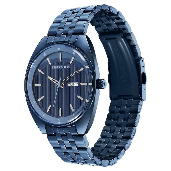 Fastrack Snob X Blue Dial Metal Strap Watch for Guys - image number 3