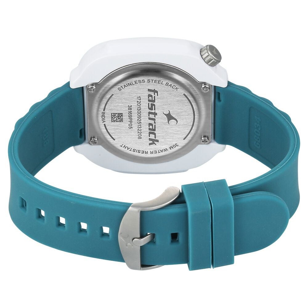 Buy Online Fastrack Hype Adventure Quartz Analog White Dial Teal