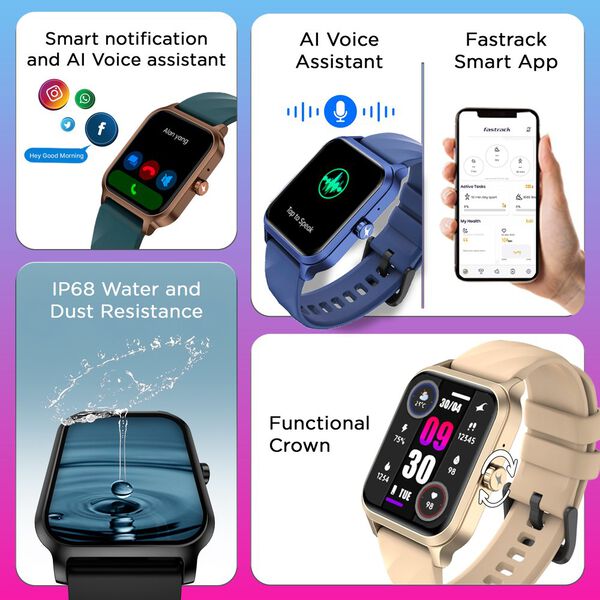 Fastrack Revoltt FS1 Smart Watch 1.85'' UltraVU Display Blazing Fast UI Working Crown IP68 Upto 5 Days Battery - image number 6