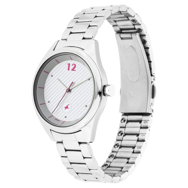 Fastrack Quartz Analog Silver Dial Stainless Steel Strap Watch for Girls - image number 2