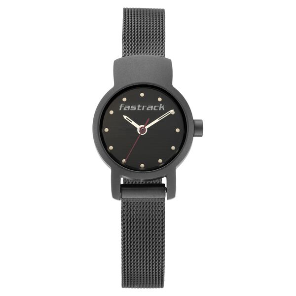 Fastrack Hitlist Quartz Analog with Date Black Dial Stainless Steel Strap Watch for Girls - image number 1