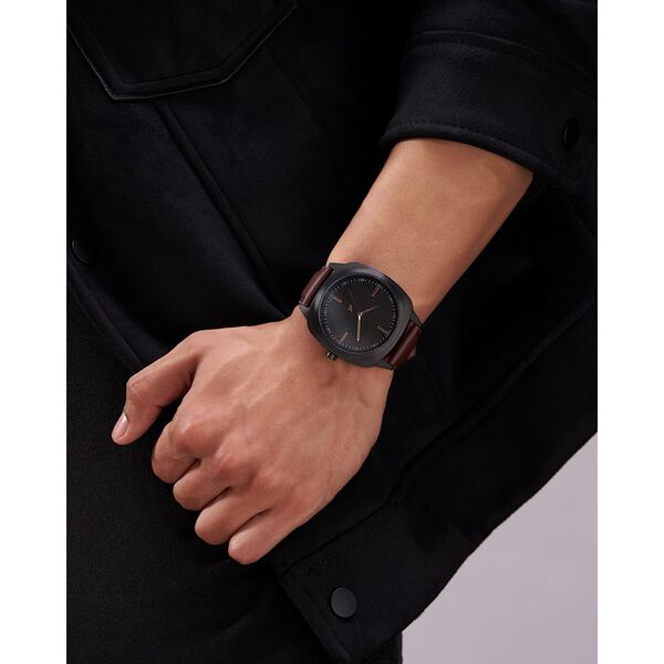 Fastrack Stunners X Quartz Analog Black Dial Leather Strap Watch For Guys - image number 5