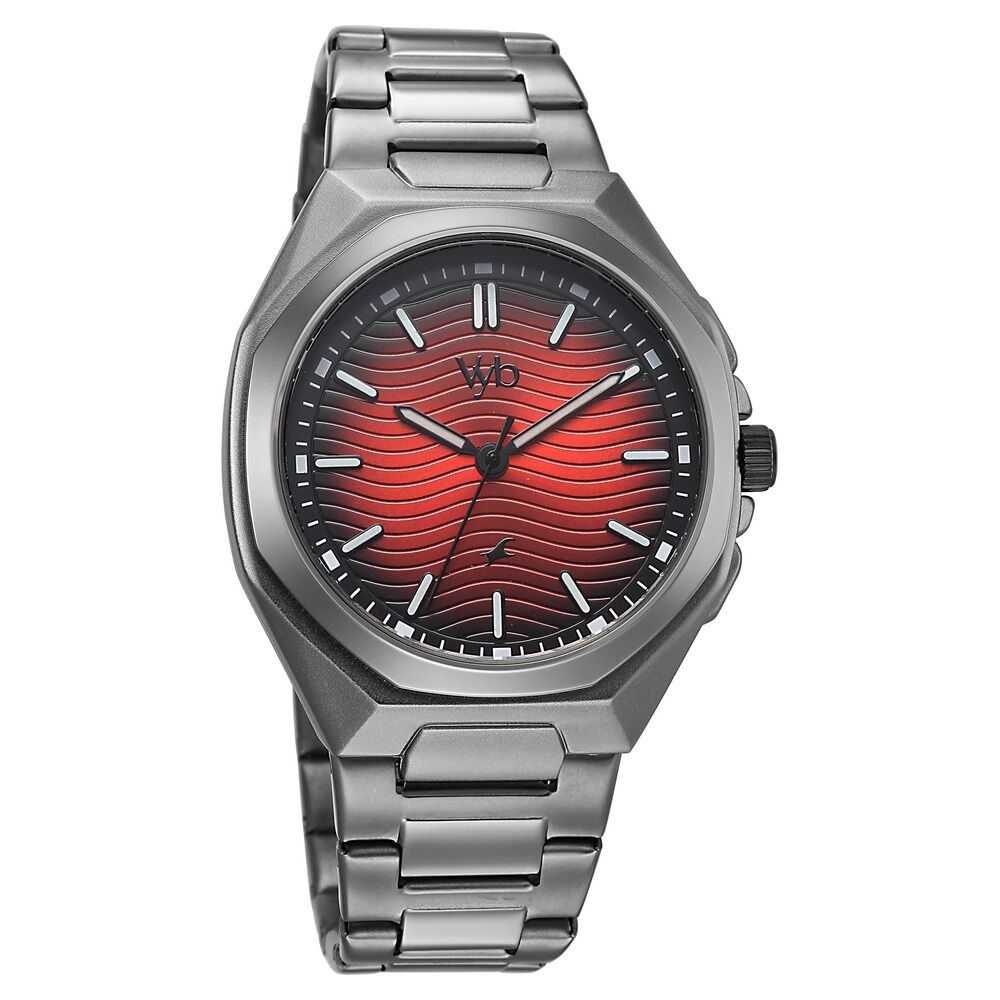 Buy Online Vyb Quest By Fastrack Quartz Analog Red Dial Grey