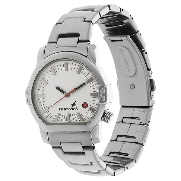 Fastrack Quartz Analog White Dial Stainless Steel Strap Watch for Guys - image number 1
