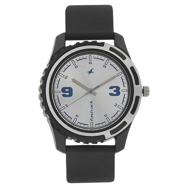 Fastrack Quartz Analog Silver Dial Plastic Strap Watch for Guys - image number 0